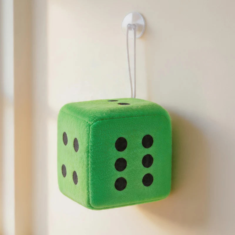 Fuzzy Plush Car Dice and Rubik's Cube Ornaments - Image 12