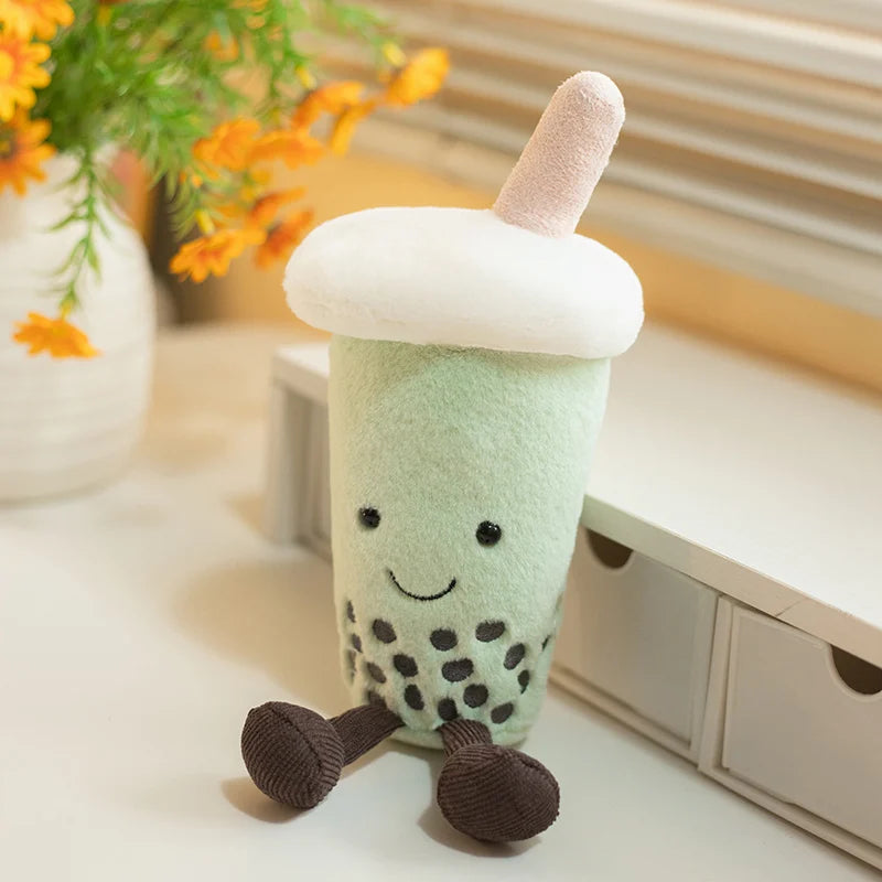 Cute Mint Green Boba Tea Plush Toy with Feet - Image 7
