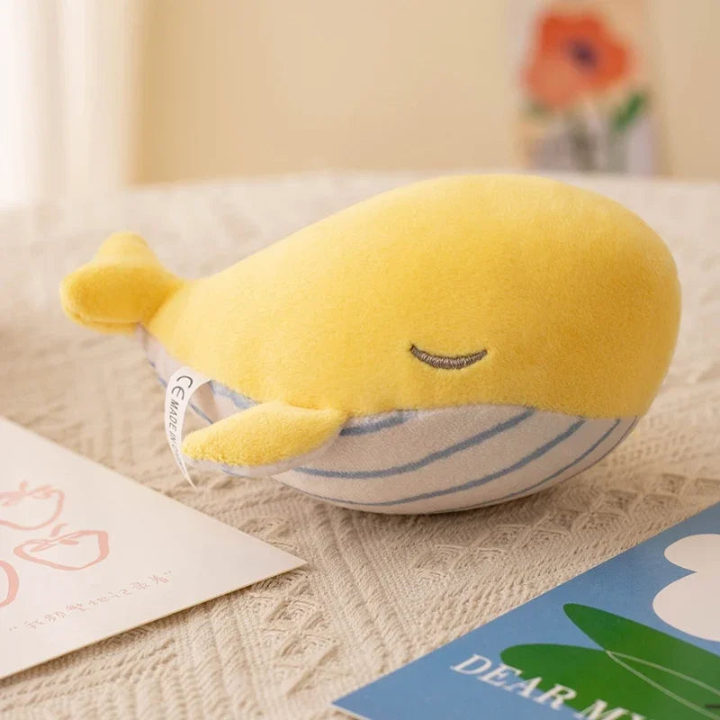 Cute Sleeping Whale Plush Keychain with Gold Clasp - Image 14