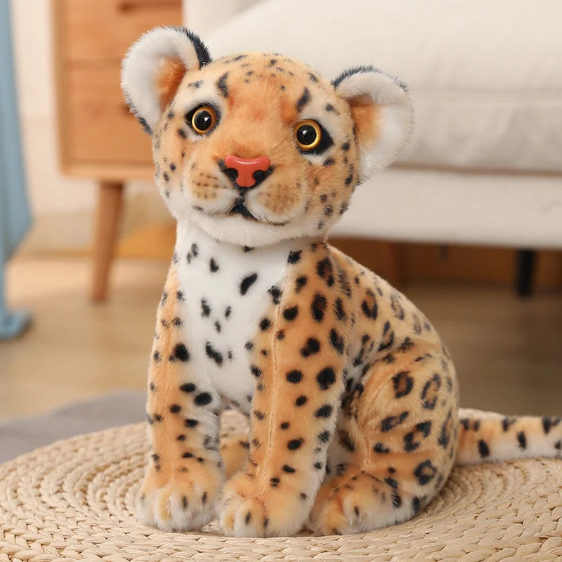 Soft Snow Leopard Plush Toy with Blue Eyes - Image 8