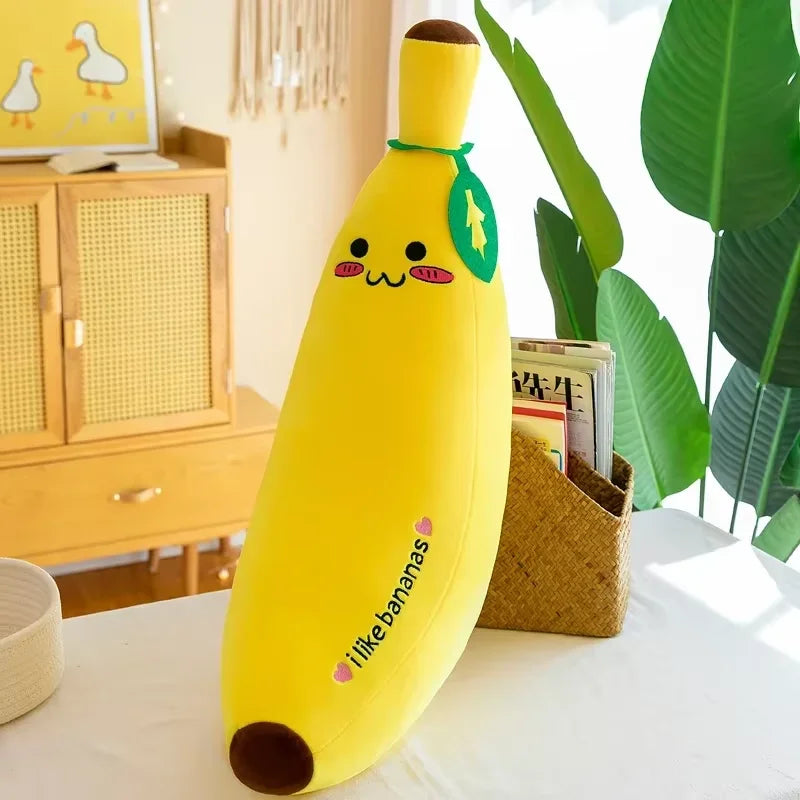 Bright Yellow Kawaii Banana Cuddle Pillow - Image 7