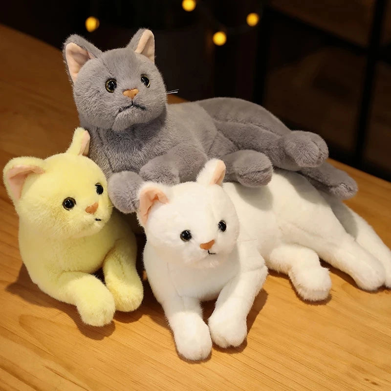 Soft Grey Lying Cat Plush - Image 3