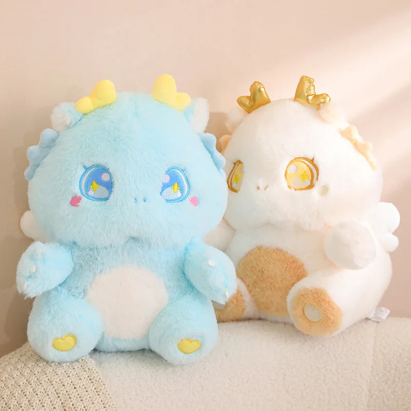 Fuzzy Pink Dragon Plush with Heart Horns & Star Eyes - Image 6