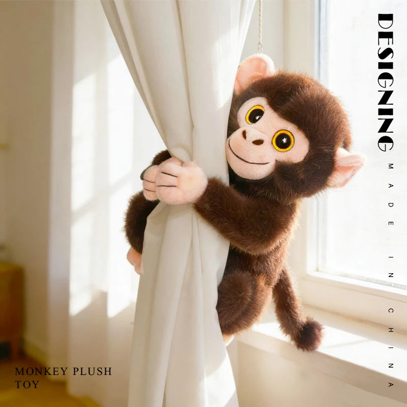 Cute Brown Monkey Plush Toy with Big Eyes - Image 2
