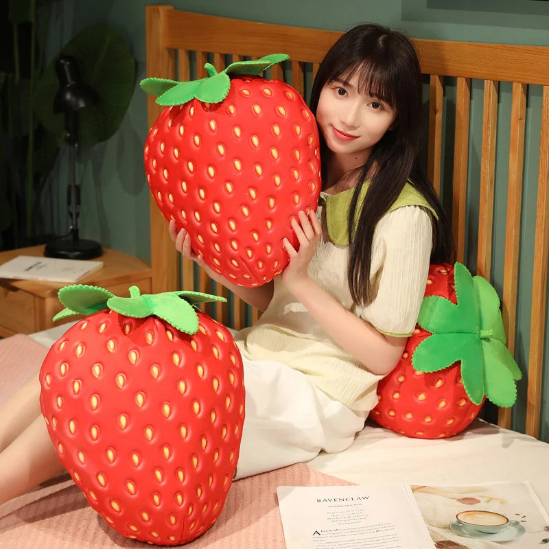 Oversized Bright Red Strawberry Plush - Image 4