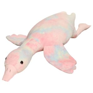 Oversized Pastel Tie-Dye Duck Plush