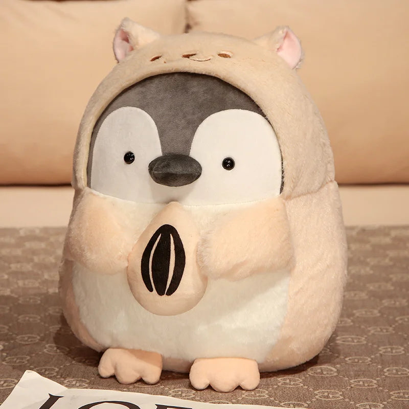 Adorable Grey Penguin Plush with Yellow Hat - Image 9