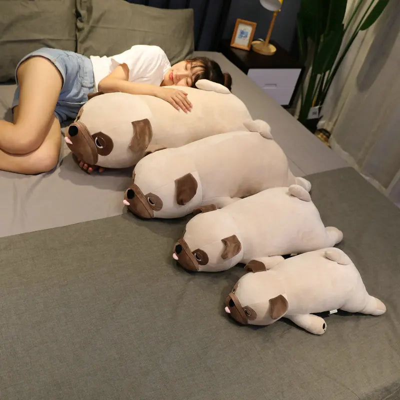 Cute Beige Pug Plush Body Pillow - Image 5