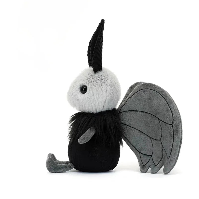 Cute Shaggy Black and Grey Moth Plush Toy - Image 3