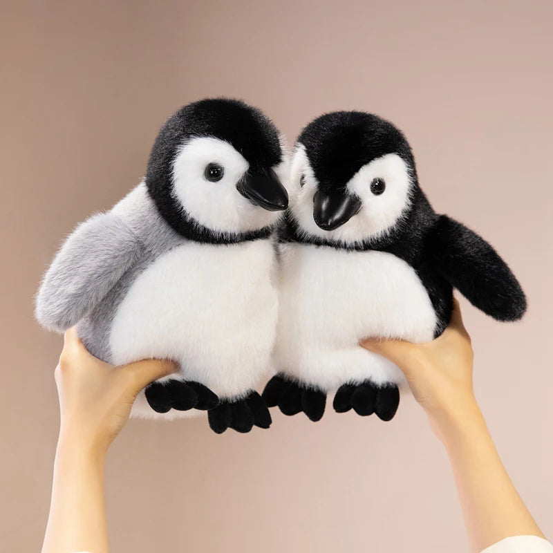 Soft Baby Penguin Plush Set in Black and Grey - Image 4