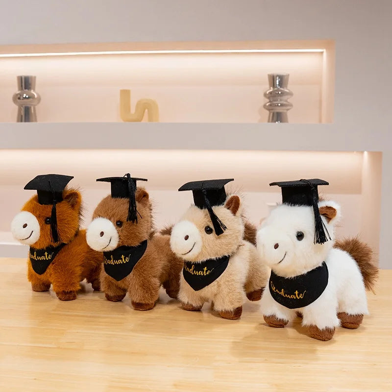 Plush Horse Graduate with Cap and Bandana - Image 2