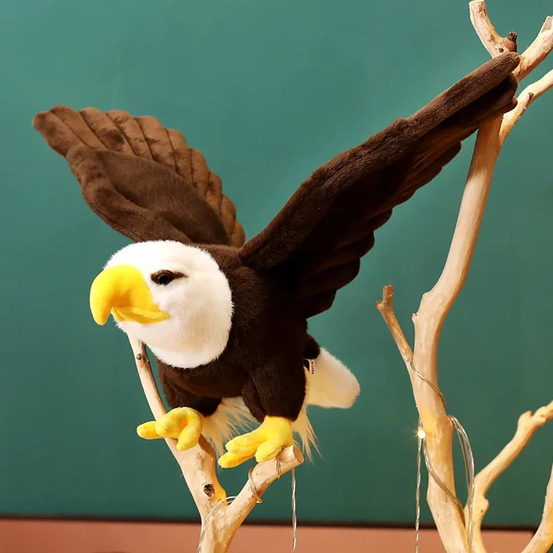 Realistic Bald Eagle Plush Toy with Spread Wings
