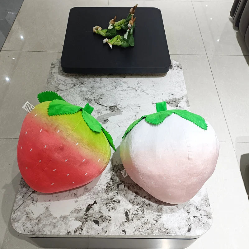 Giant Ombre Strawberry Plush Pillow - Image 3