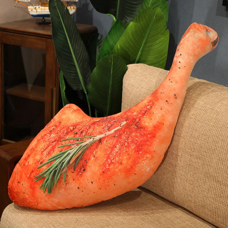 Oversized Grilled Chicken Leg Plush Pillow - Image 8