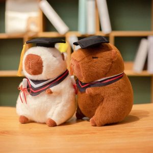 Cream and Brown Graduation Capybara Plush