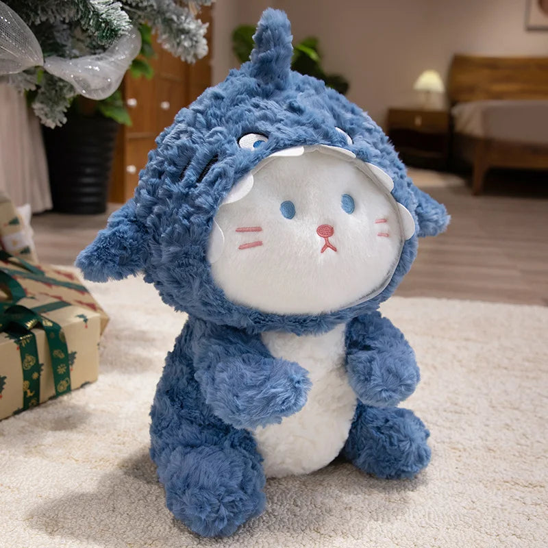 Cute Fluffy Husky in Blue Shark Costume - Image 7
