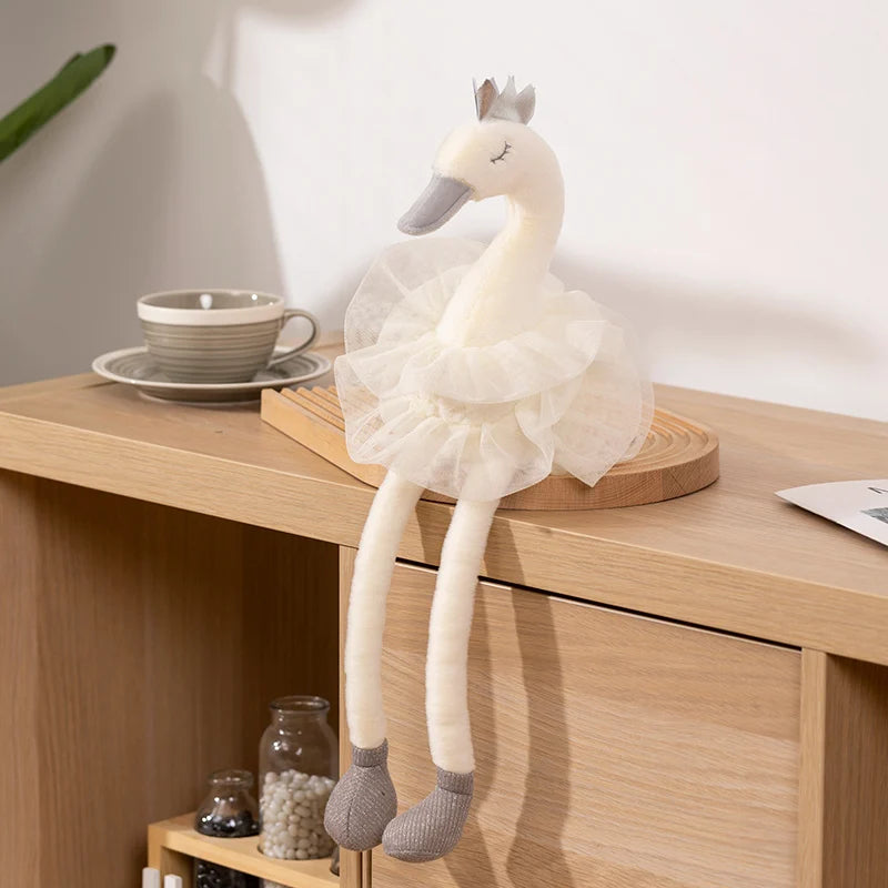 Sleeping Swan Plush Toy with Crown and Tulle Skirt - Image 9