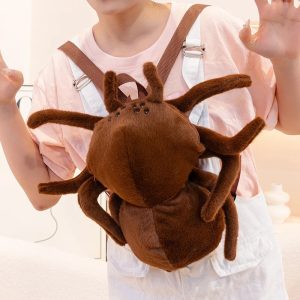 Cute Brown Plush Spider Backpack