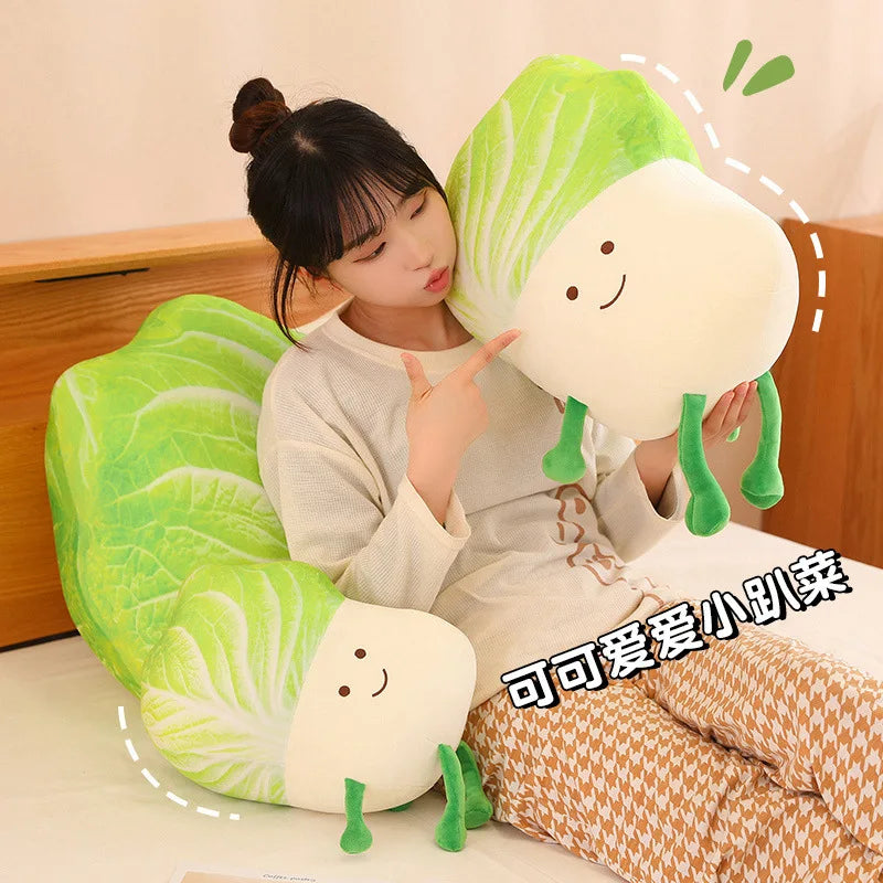 Cute Cabbage Plush Pillow with Smiling Face - Image 5