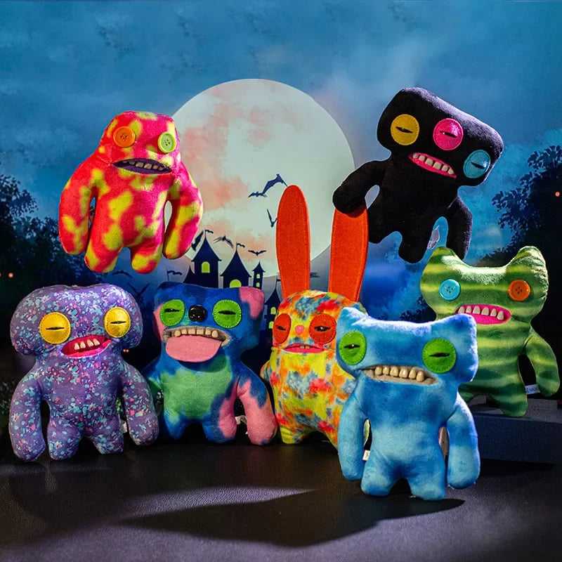 Colorful Ugly Monster Plush with Exposed Teeth