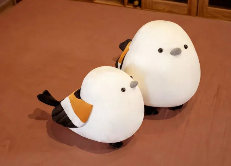 Chubby White Bird Plush Pillow with Orange Wing - Image 5