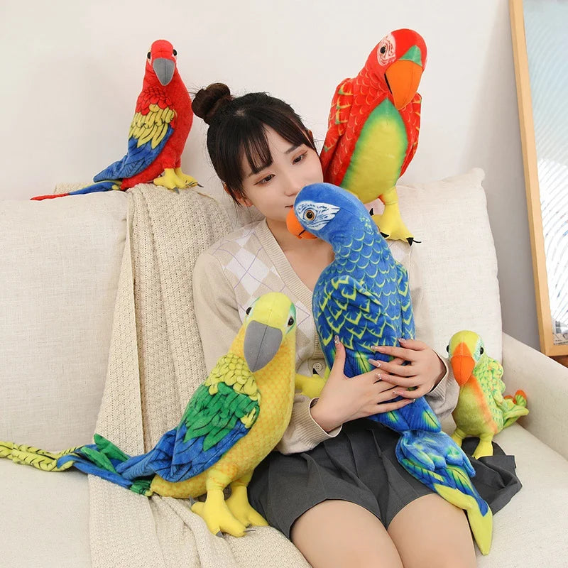 Colorful Blue and Yellow Parrot Plush Toy - Image 5