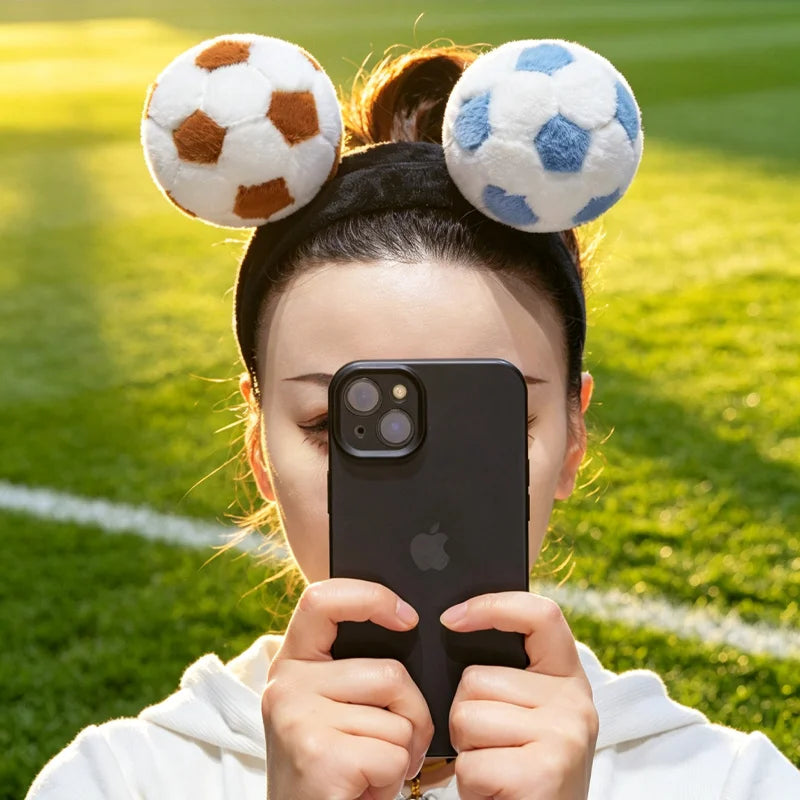 Sporty Plush Soccer Ball Headband - Image 3