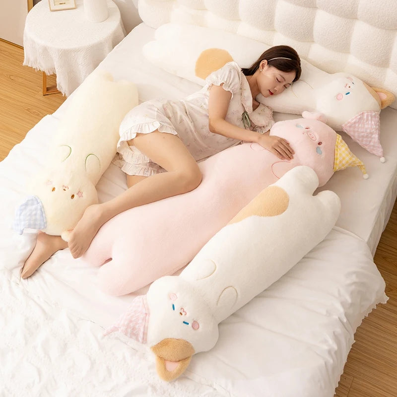 Long Plush Sleeping Animal Body Pillow with Cone - Image 5