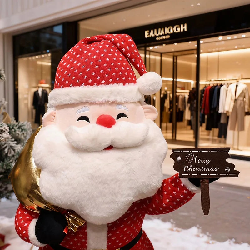 Standing Santa Claus Plush with Snowflake Suit and Sign - Image 6