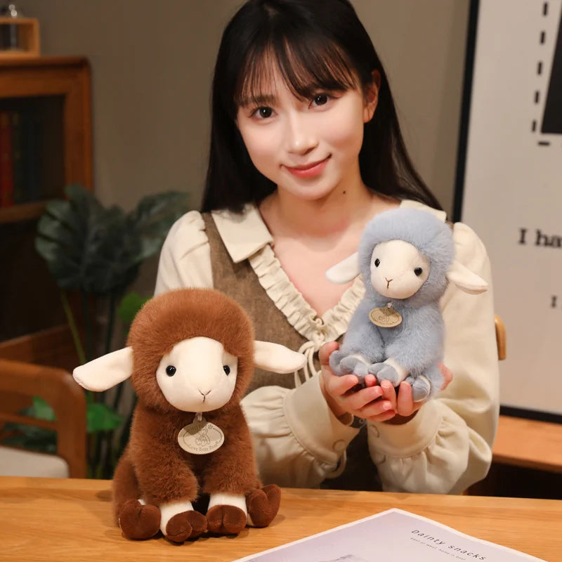 Fluffy White Plush Sheep with Pink Feet - Image 2