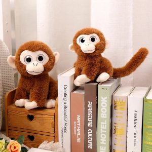 Cute Brown Monkey Plush Toy with Big Eyes