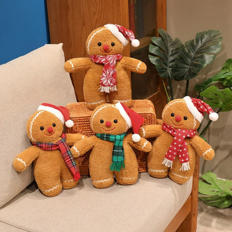 Festive Gingerbread Man Plush with Santa Hat - Image 2