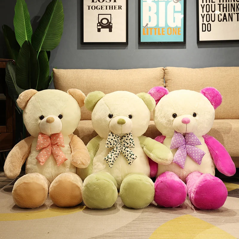 Two-Tone Plush Bear Hot Water Bottle in Pink - Image 4
