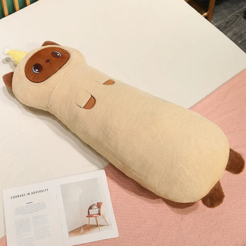 Cute Tan Cat Plush Body Pillow - Image 10