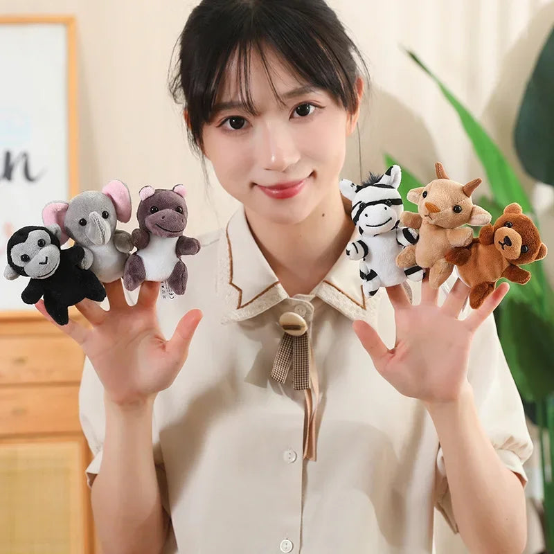 6-Piece Plush Wild Animal Finger Puppet Set - Image 30