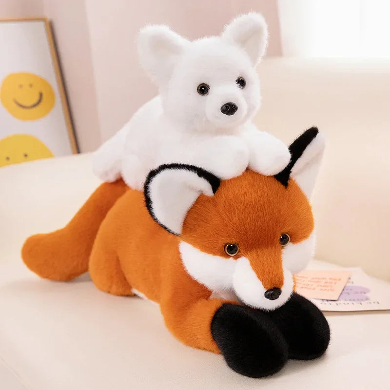 Orange Fox with White Bear on Back Plush