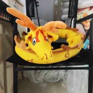 Yellow Antlered Mythical Plush Ring Toy