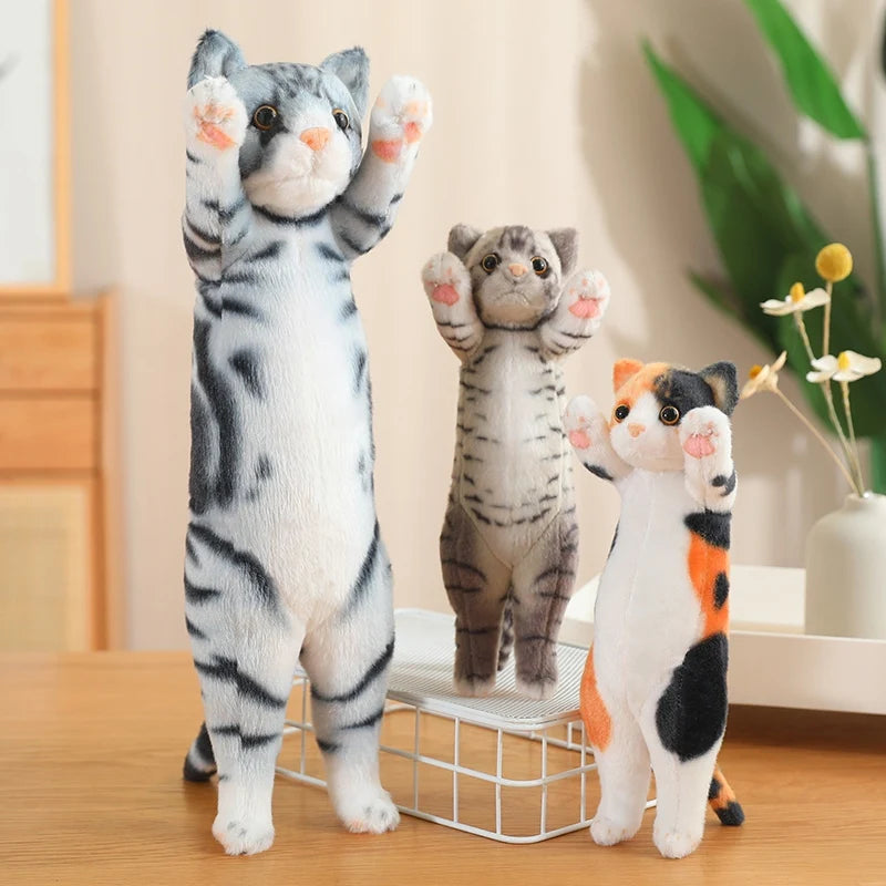 Adorable Standing Cat Plush with Raised Paws - Image 2