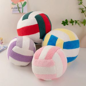 Colorful Sherpa Plush Volleyball Pillow