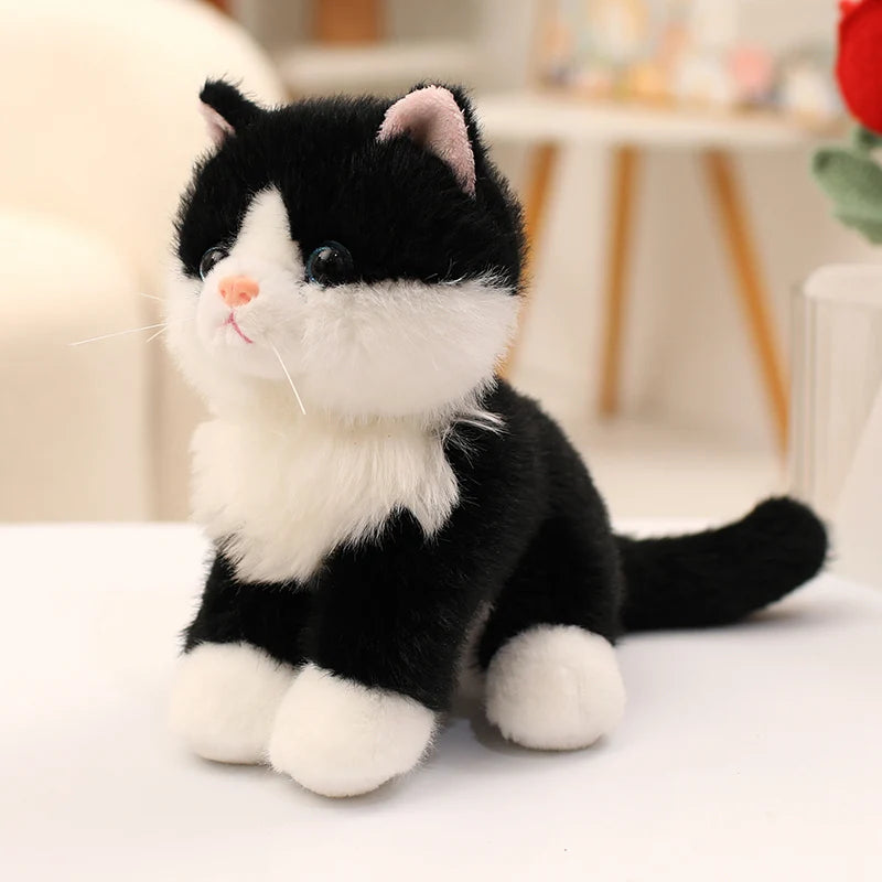 Cute Bicolor Sitting Cat Plush Toy - Image 9