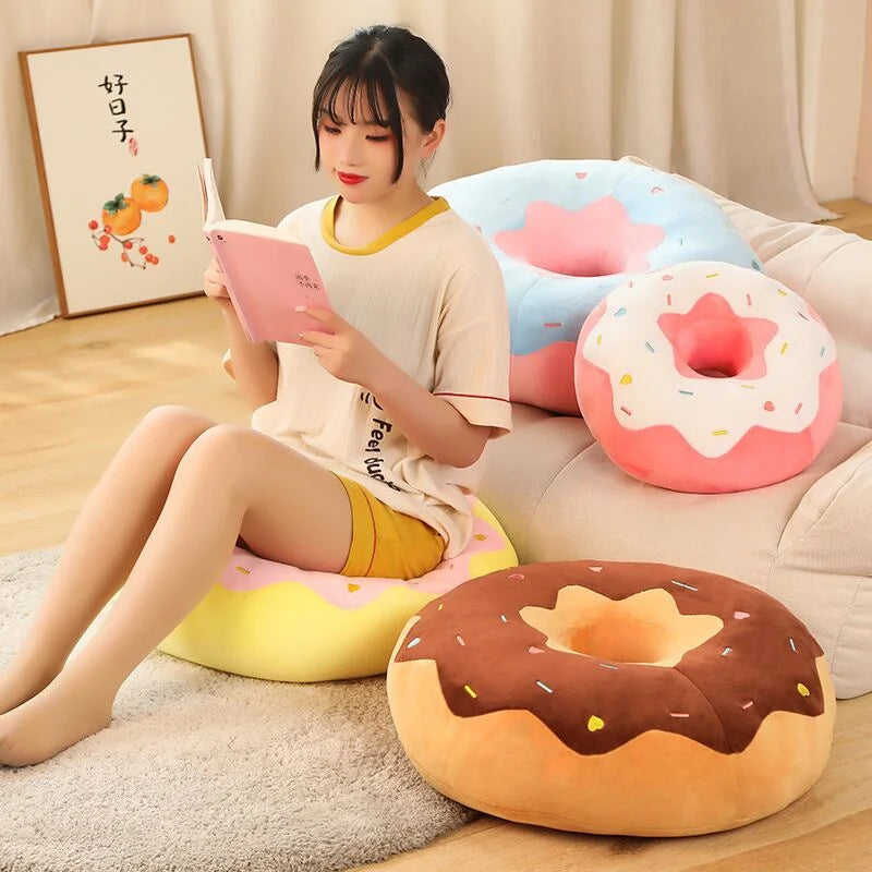 Cute Donut Plush Pillow with Colorful Sprinkles - Image 3