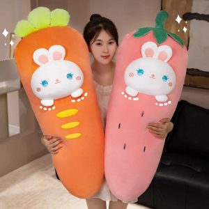 Soft Cute Bunny Carrot Plush Body Pillow