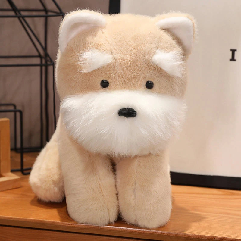 Chubby White Plush Dog with Blue Bandana - Image 9