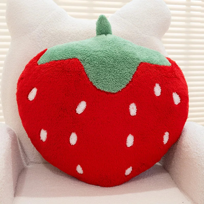 Cute Red Strawberry Plush Throw Pillow - Image 8