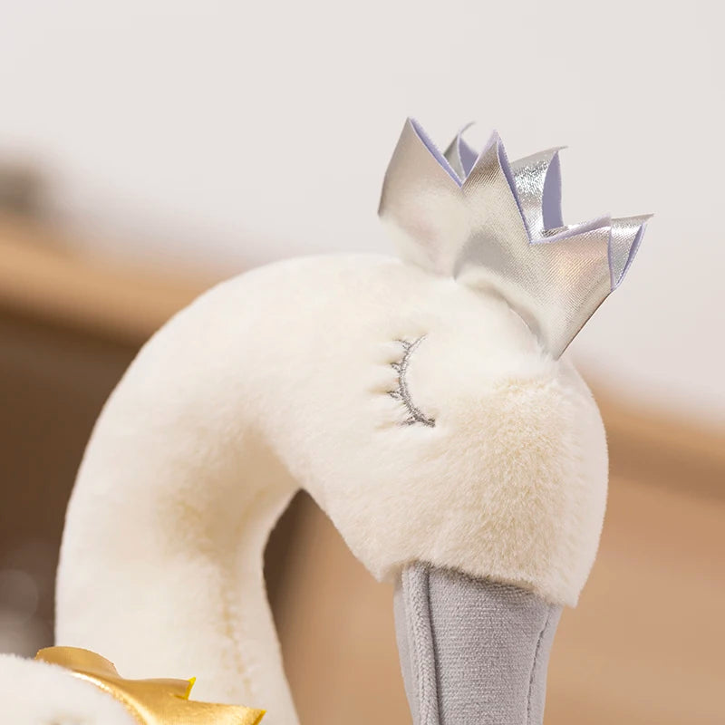 Sleeping Swan Plush Toy with Crown and Tulle Skirt - Image 6