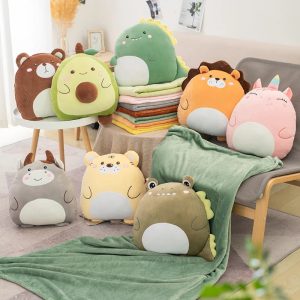 Cute Avocado Plush Pillow with Foldable Blanket