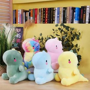 Cute Chubby Plush Dinosaur Toy with Blush Cheeks