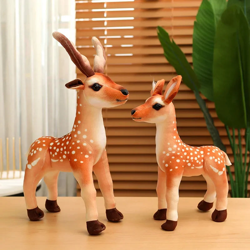 Spotted Deer Plush Toy with Antlers