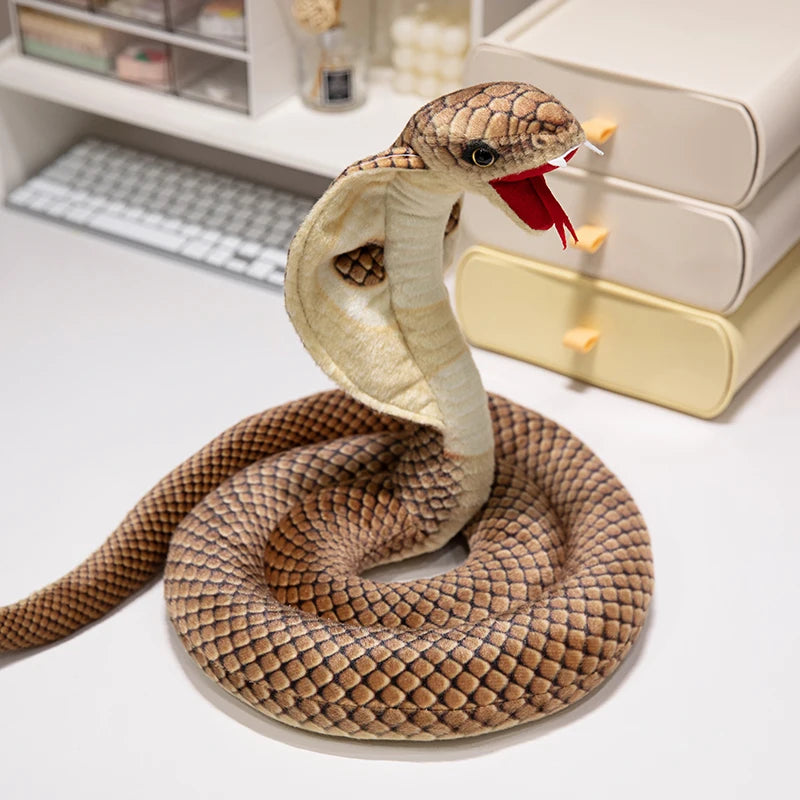 Realistic Hooded Cobra Plush Snake Toy - Image 11
