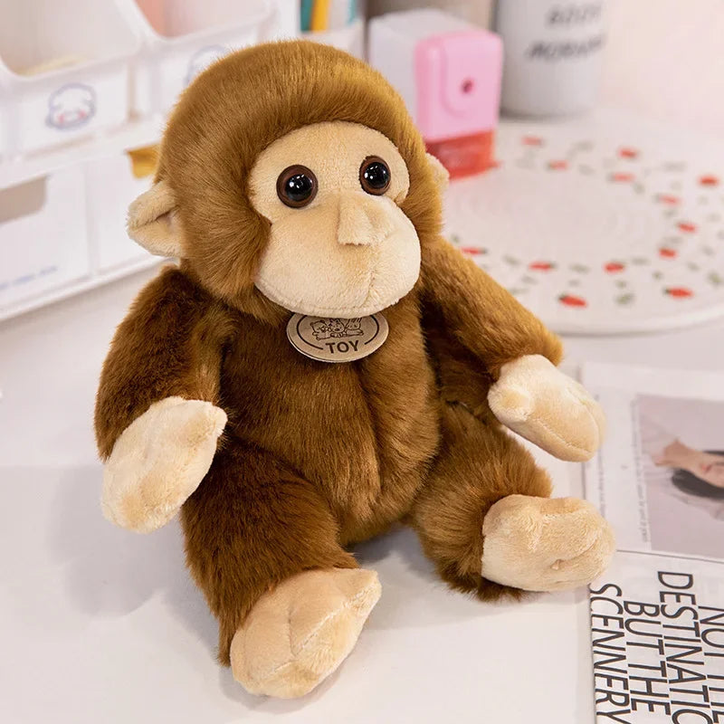 Cute Brown Plush Monkey with Big Eyes - Image 7